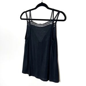 DAYDREAMER LA Double Strap Boho Black Tank Top size XS